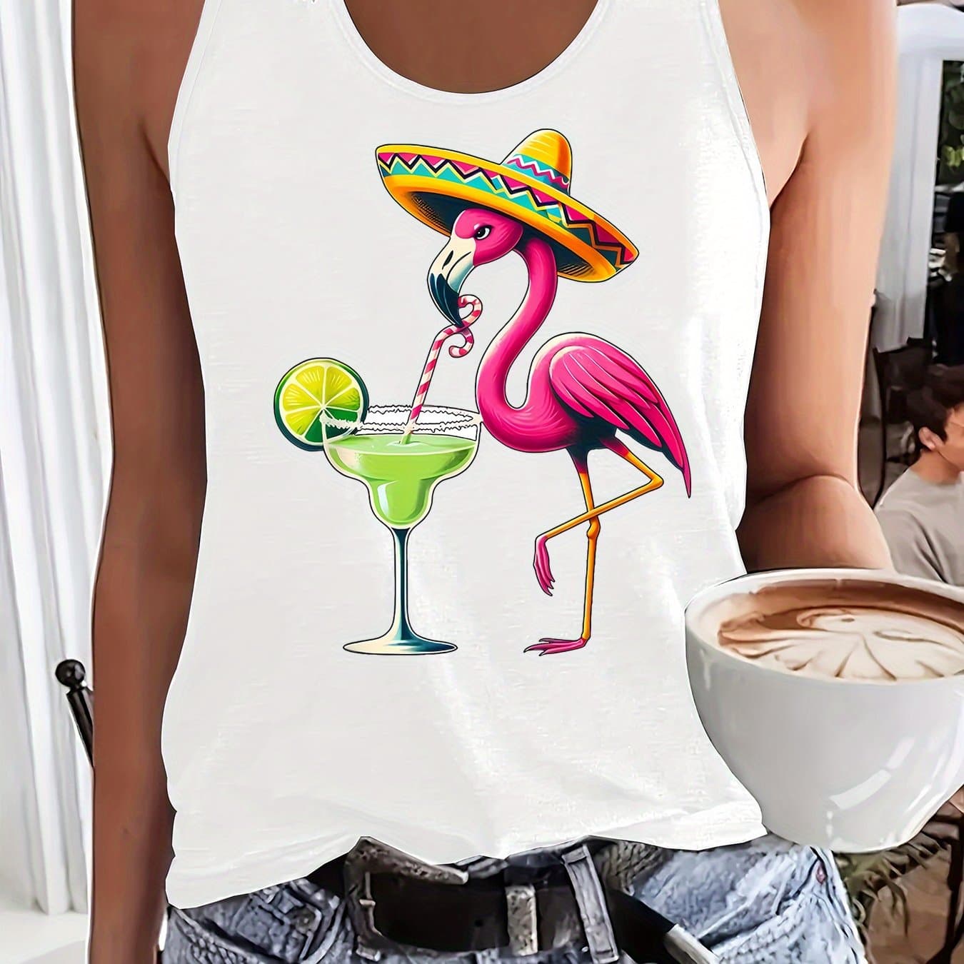 TEMU Graphic Print Tank Top, Sleeveless Casual Top For Summer & Spring, Women's Clothing
