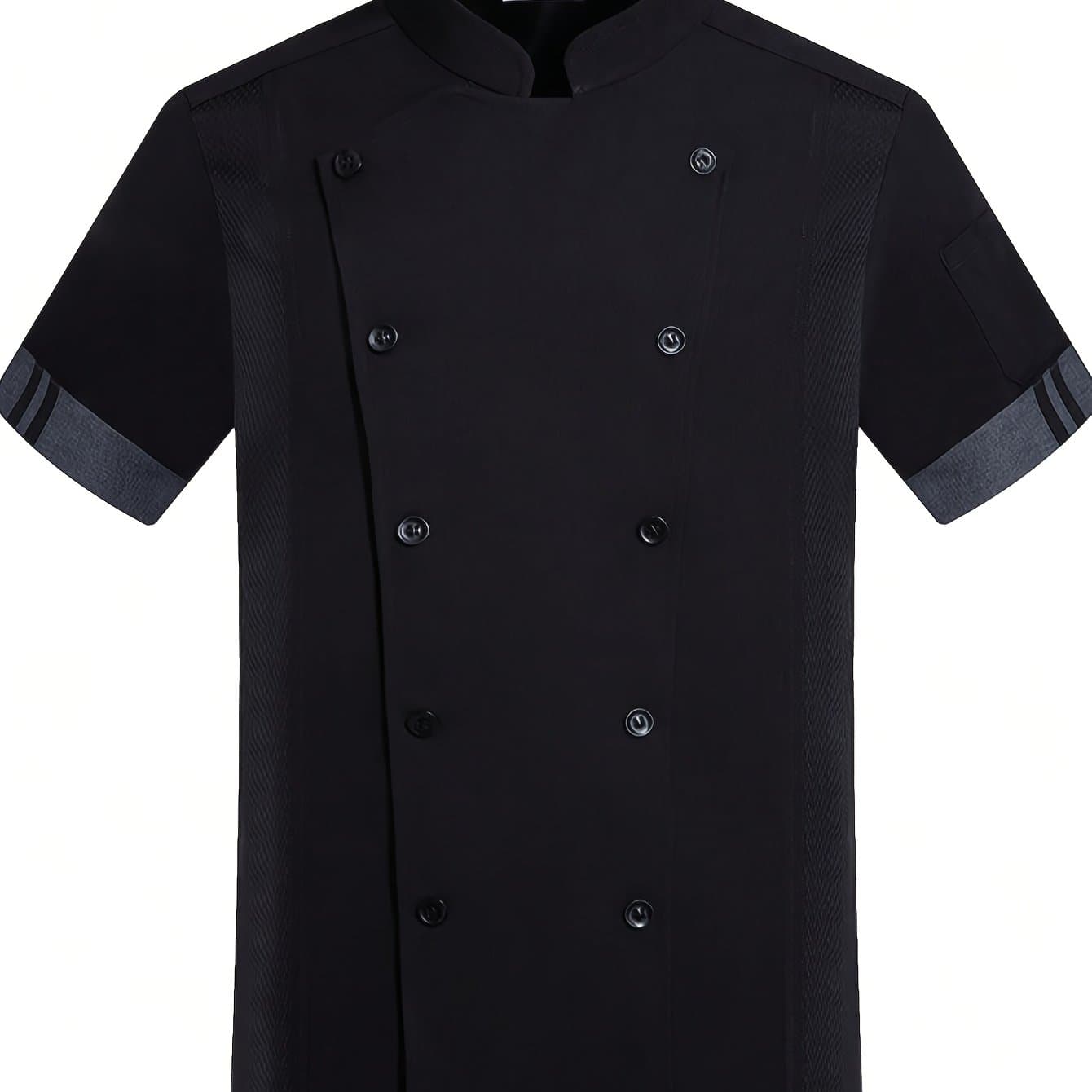 TEMU New Season Chef's Uniform With Detachable Three-quarter Sleeves And Breathable Design For Kitchen And Catering Staff