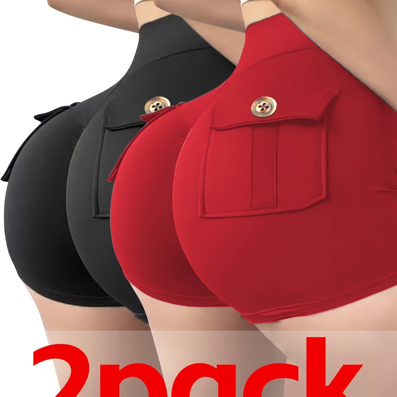 TEMU Women's 2-in-1 Sports Shorts With Pockets, Ideal For Yoga, Running, And Workouts, Featuring Stretchy And Breathable Fabric For .