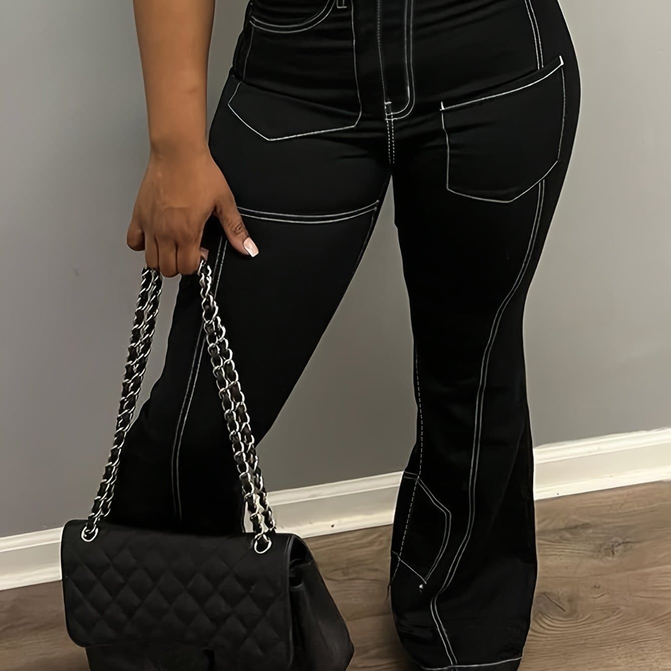 TEMU Fashionable Women's Flip Pants, Loose And Comfortable Women's Jeans, Y2k Street Fashionable Clothing