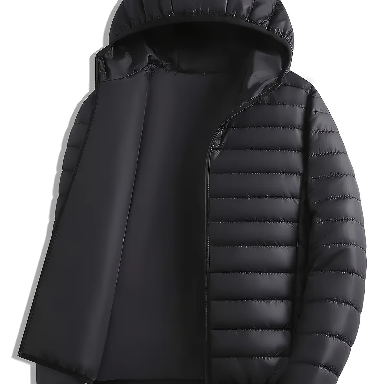 TEMU Men's Fall Winter Lightweight Collar Jacket, Thin And Fitted, Fashionable Minimalist Versatile Style, Wearable As Outerwear Or Layering Piece, Suitable For Occasions
