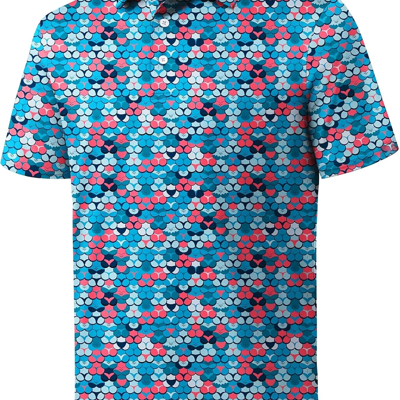 TEMU Men's 3d Geometric Printed Short Sleeve Shirt, Summer Breathable Quick Dry Casual Top, Beach Vacation Outdoor Golf Leisure T‑shirt, Slim Fit, Size Runs Small –