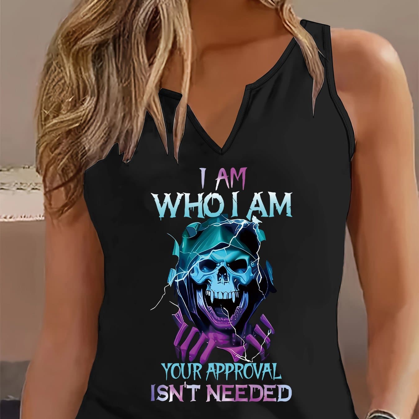 TEMU Graphic Print Tank Top, Sleeveless Casual Top For Summer And Spring, Women's Clothing thumbnail 3