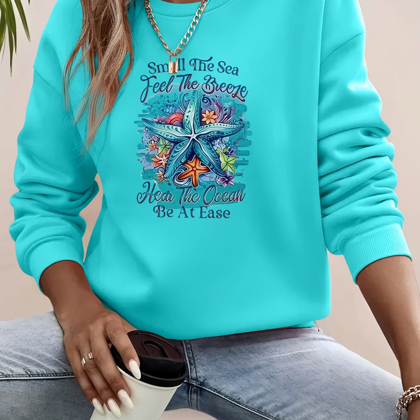 TEMU All//all Elegant Round Neck Polyester Animal Print Women's Fashion Sweatshirt