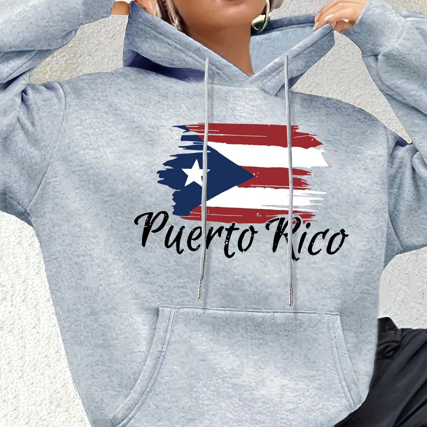 TEMU Graphic Print Hoodie, Drawstring Casual Hooded Sweatshirt For Winter & Fall, Women's Clothing