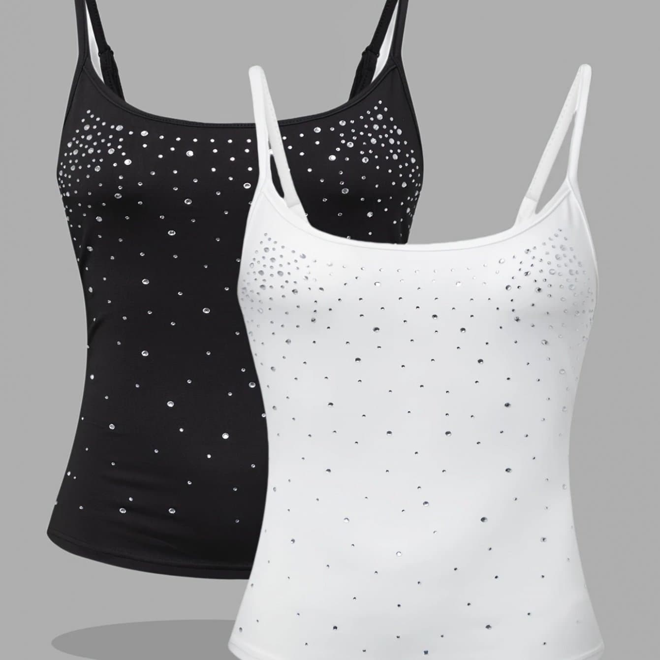 TEMU Plus Size - New Women's Plus-size Two-piece Set With Beaded Straps