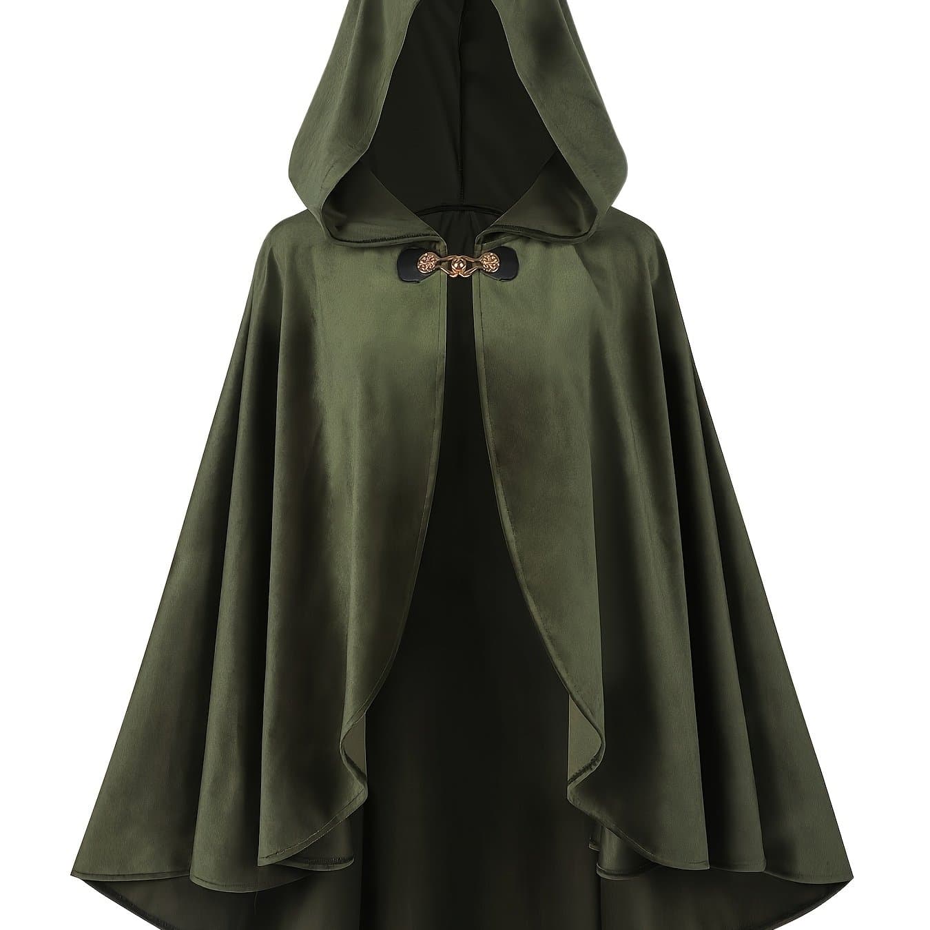 TEMU New Medieval Gothic Hooded Trench Coat Long Halloween Devil Wizard Robe Cape For Sizes S-l