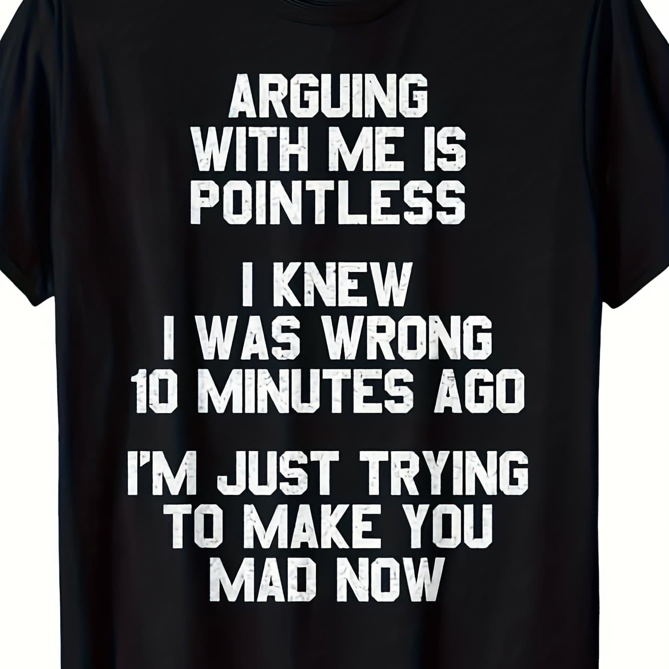 TEMU Debating With Me Is . Humorous . Unisex Design For The Summer Of 2025, Featuring Short Sleeves And Made From 220g Pure