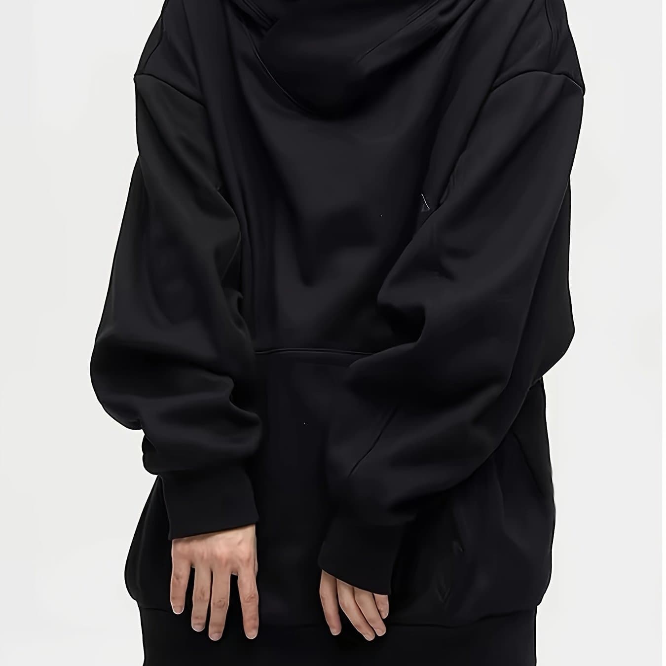TEMU Men's Heavy Plush Hoodie Function Oversize Shoulder Pullover Novelty Hoodie Hoodie
