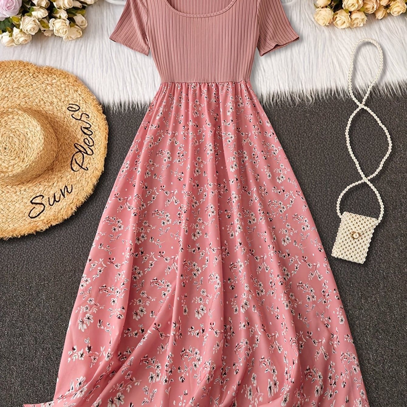 TEMU Ladies' Elegant Print Dress