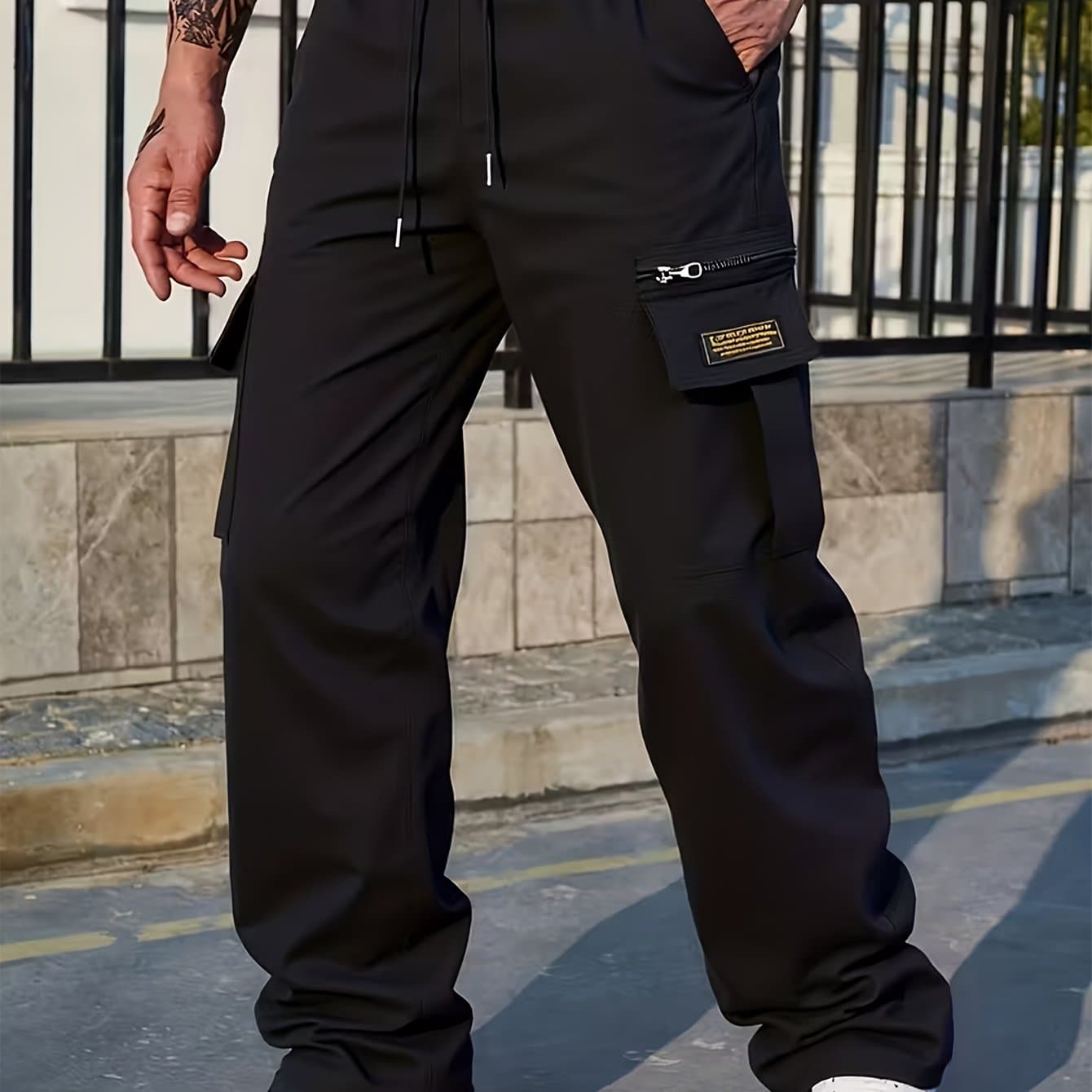 TEMU Men's Fashion Cargo Pants - Relaxed Fit, Multi-, Suitable For Casual Wear, Hiking, Daily And Leisure Activities, Running And Exercise, Outdoor Sports, And Spring/autumn