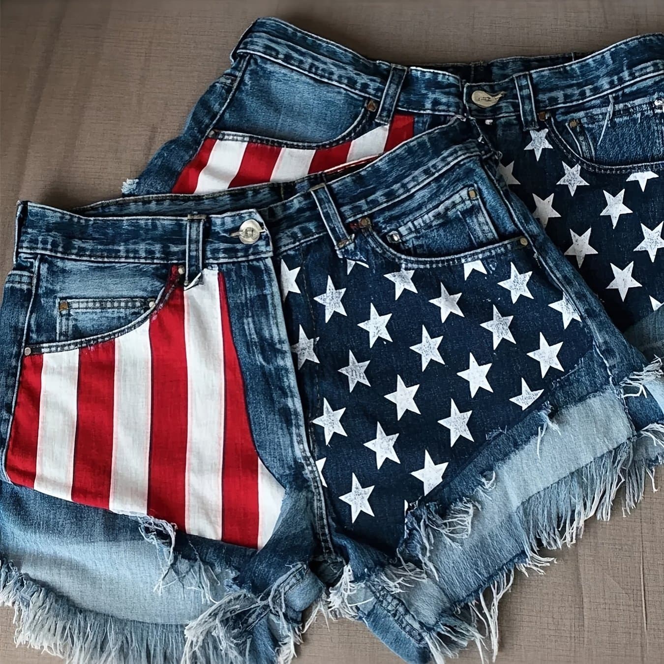 TEMU Women's High-waisted Ripped Denim Shorts With Fringed , Suitable For Casual, Sports And Daily Wear, Summer Women's Clothing