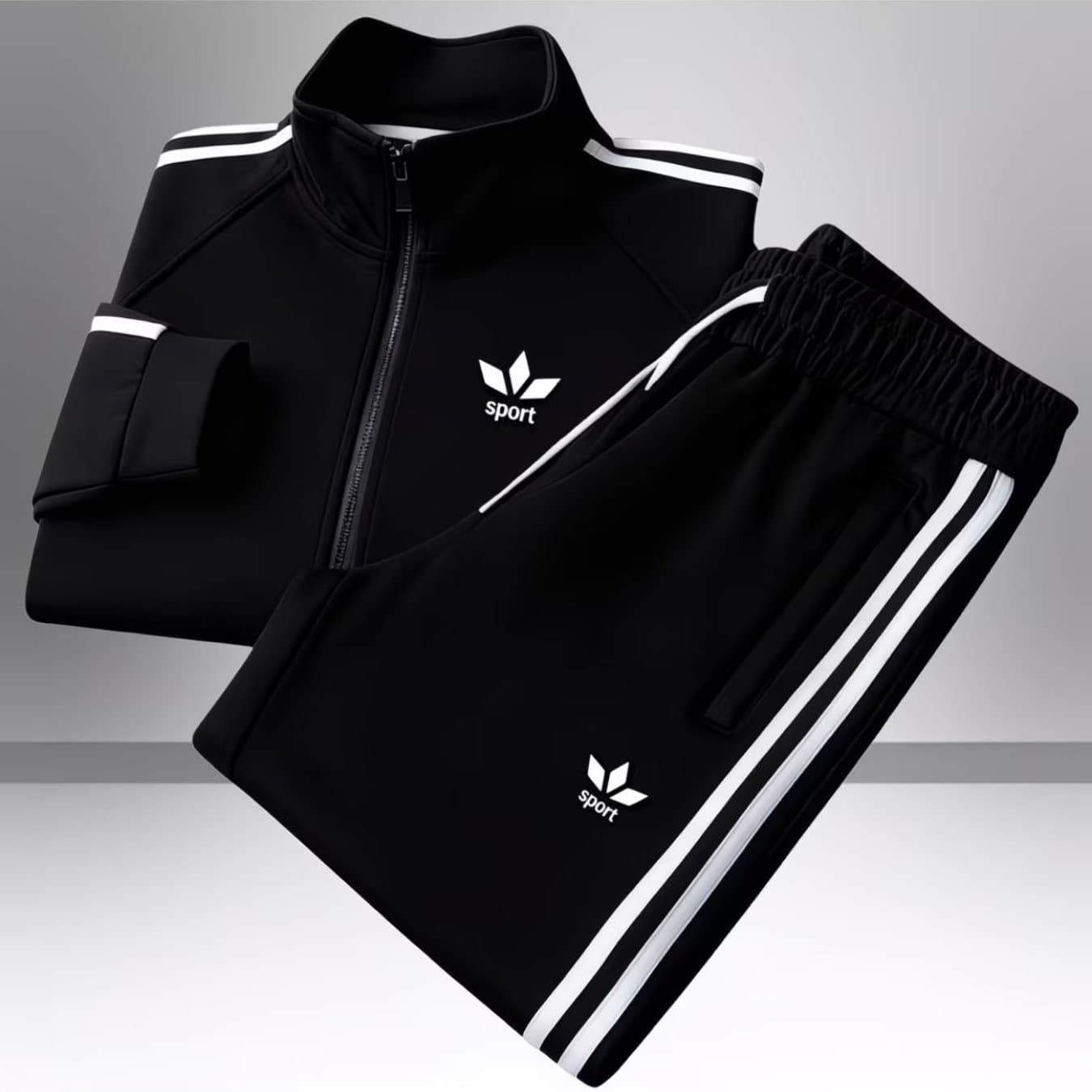 TEMU Zip Up Tracksuit Set Street Style Casual Trendy Sporty Outfit With 3 Print Men's Fashion Sportswear For Adults Men Casual Wear