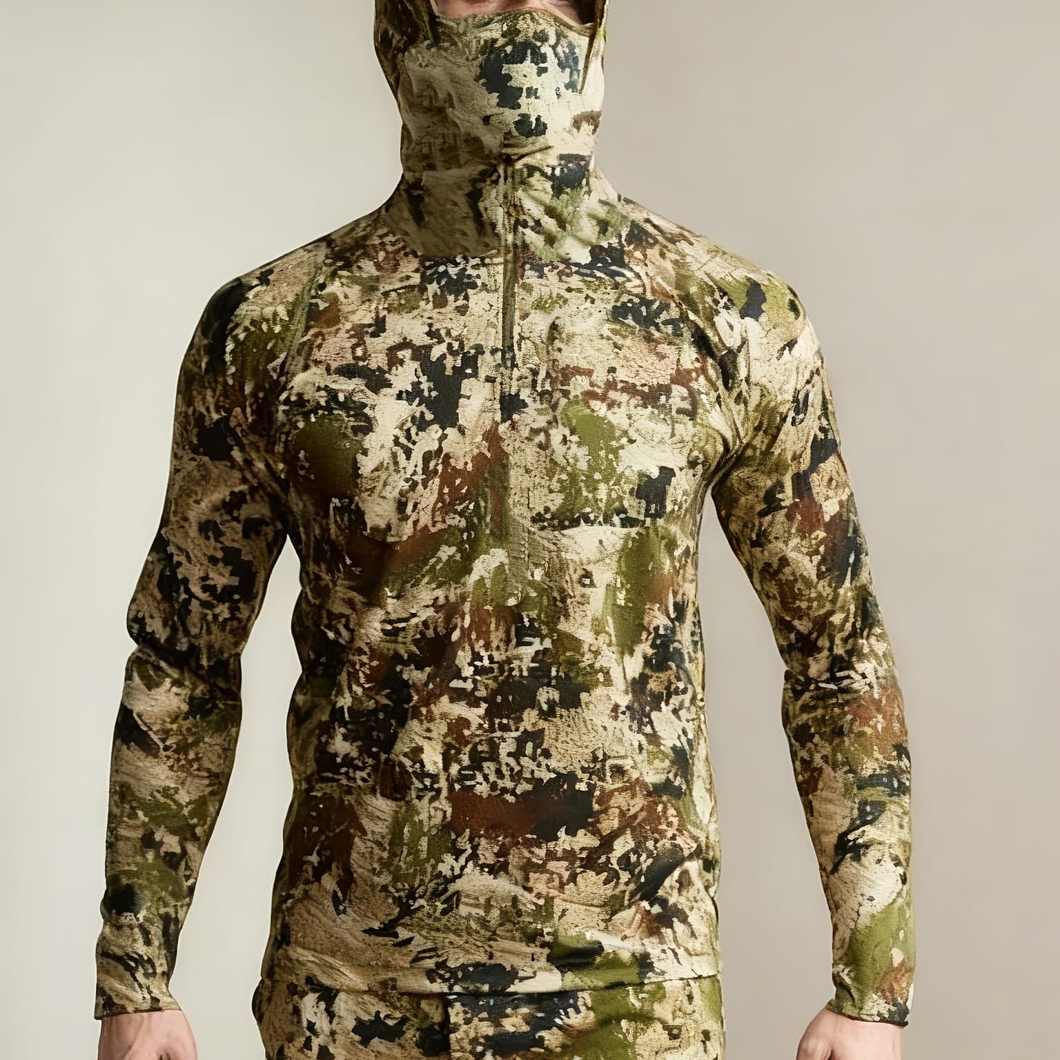 TEMU 2025 New Summer Lightweight Hooded Sweatshirt Camouflage Clothing Mask Pullover Hoodie For Hunting And Fishing