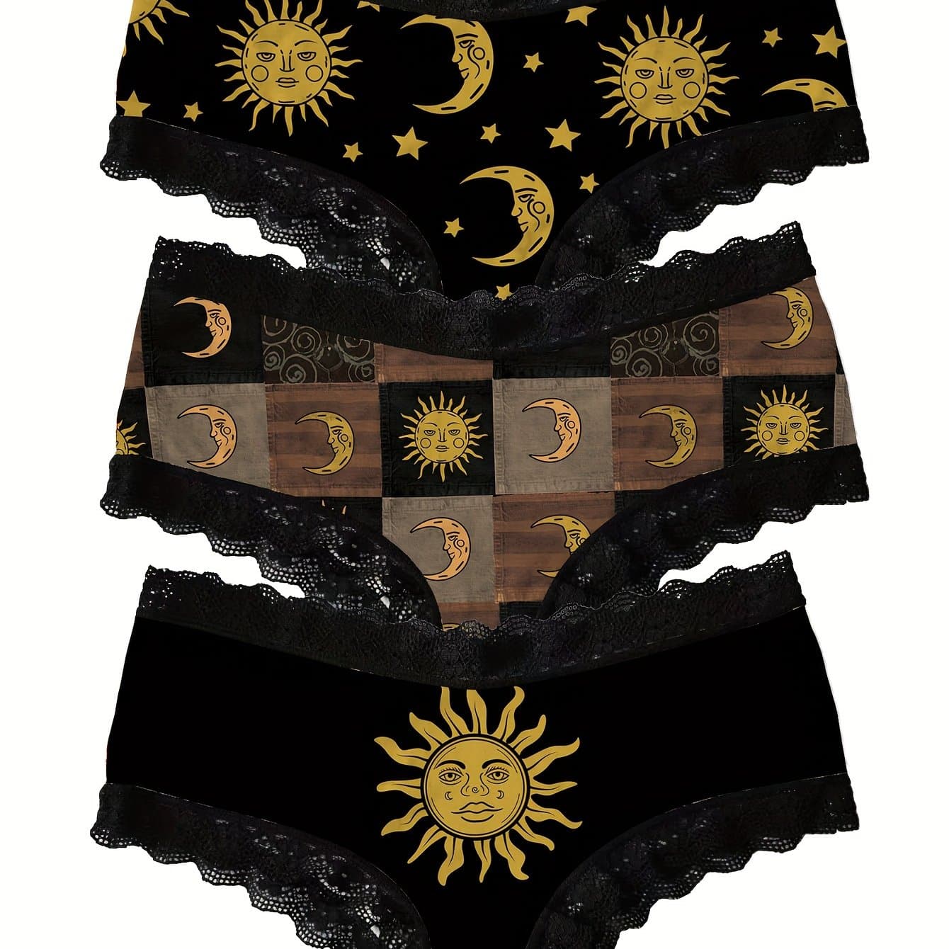 TEMU Cross-border Women's Lace Trim Panties Set