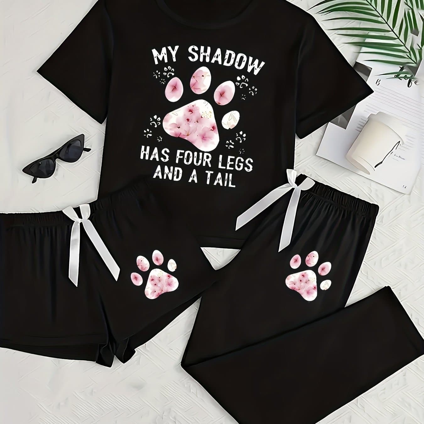 TEMU Three-piece Set Of Soft, Comfortable, And Cute Cartoon Loungewear For Women