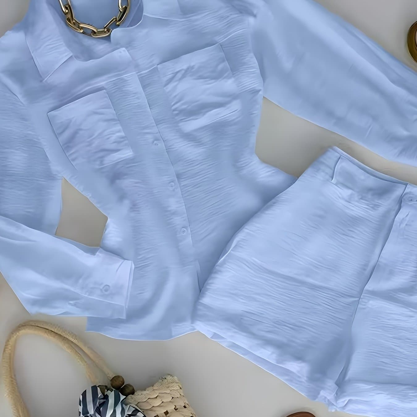 TEMU Women' Color Shirt Shorts Set []