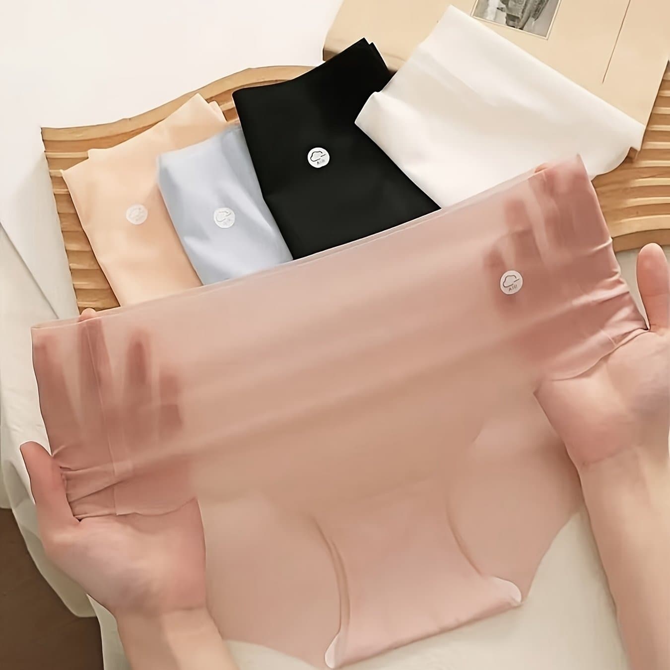 TEMU 5-pack Ultra-thin Seamless Ice Underwear For Women, Ice For, Transparent Ultra-thin Sports Underwear For Women