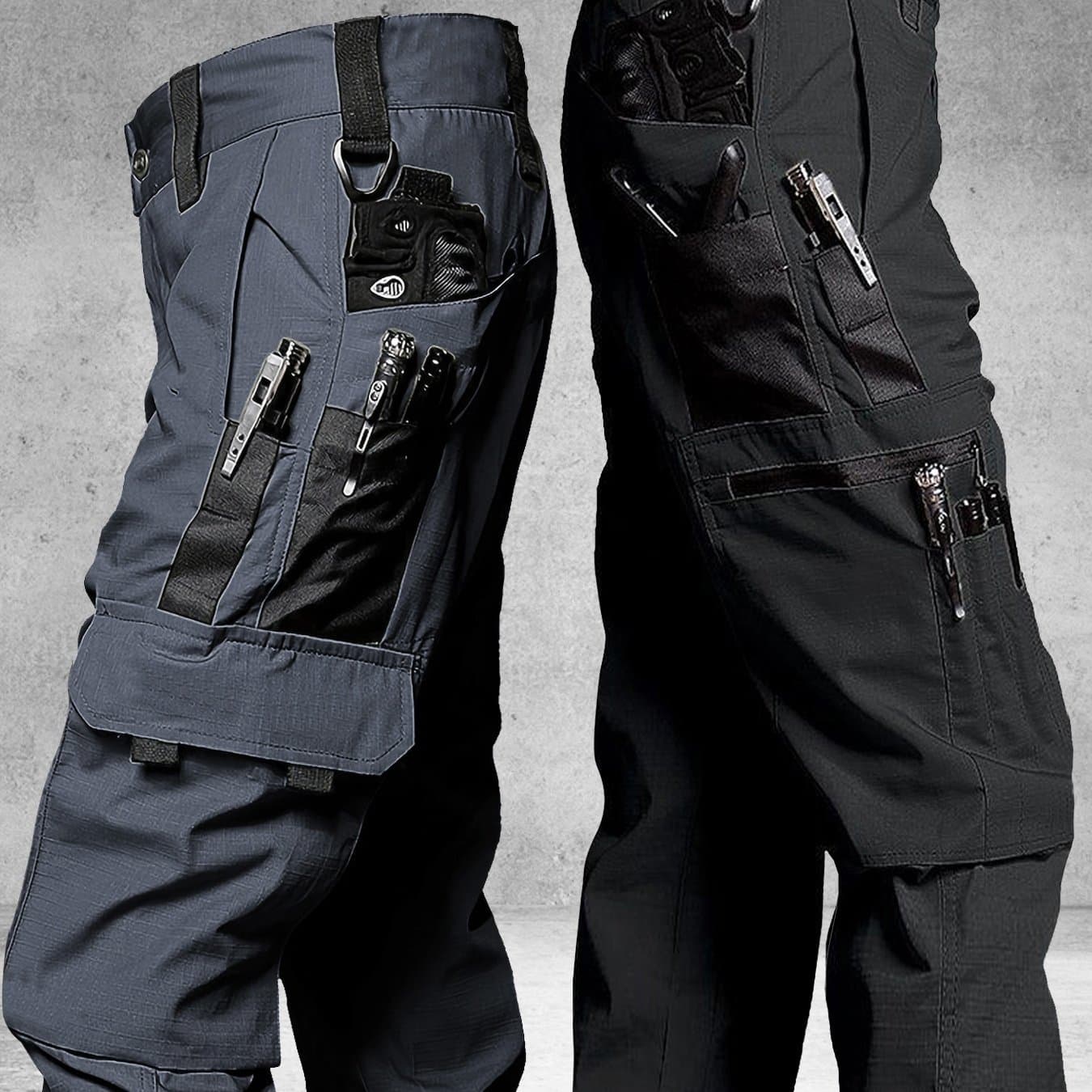 TEMU Of Men's Tactical Cargo Pants, Outdoor Construction Hiking Multi-pocket Durable Casual Tactical Trousers | Adjustable Waistband | Hiking And Mountaineering Gear (waistband Not Included)