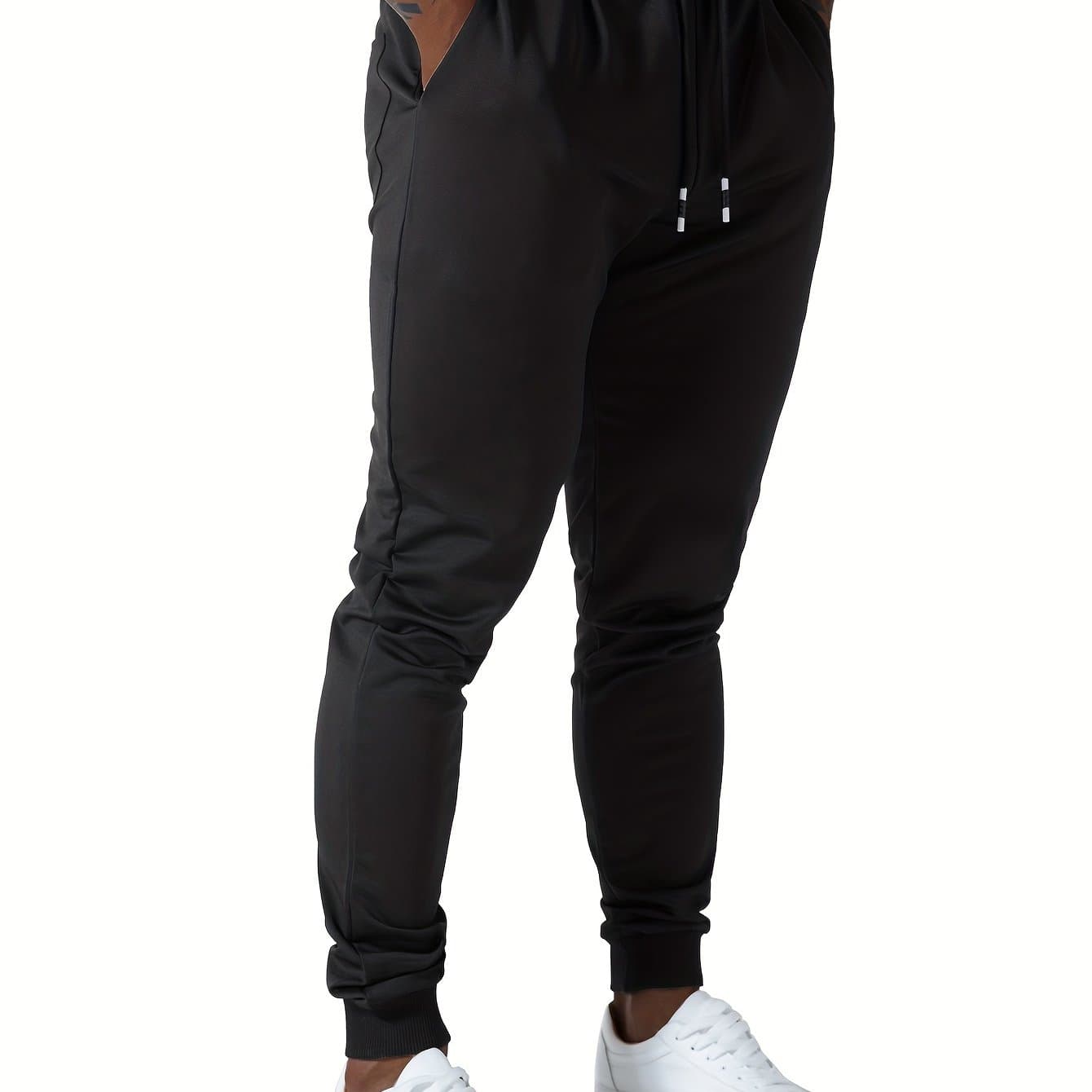 TEMU Men's Slim Joggers Workout Pants For Gym Running And Bodybuilding Athletic Bottom Sweatpants With