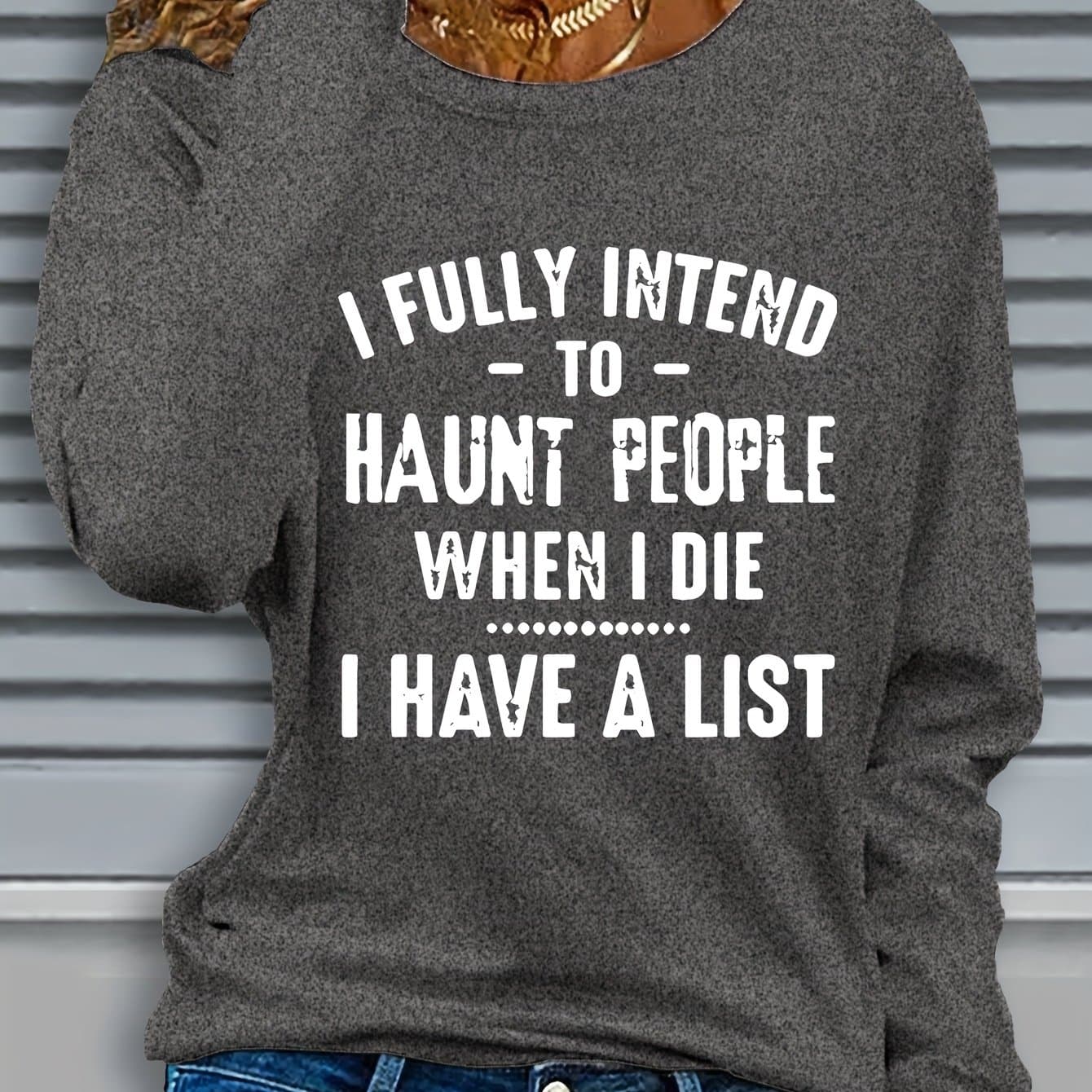 TEMU Letter Print Long-sleeve T-shirt For Autumn And Winter 73133