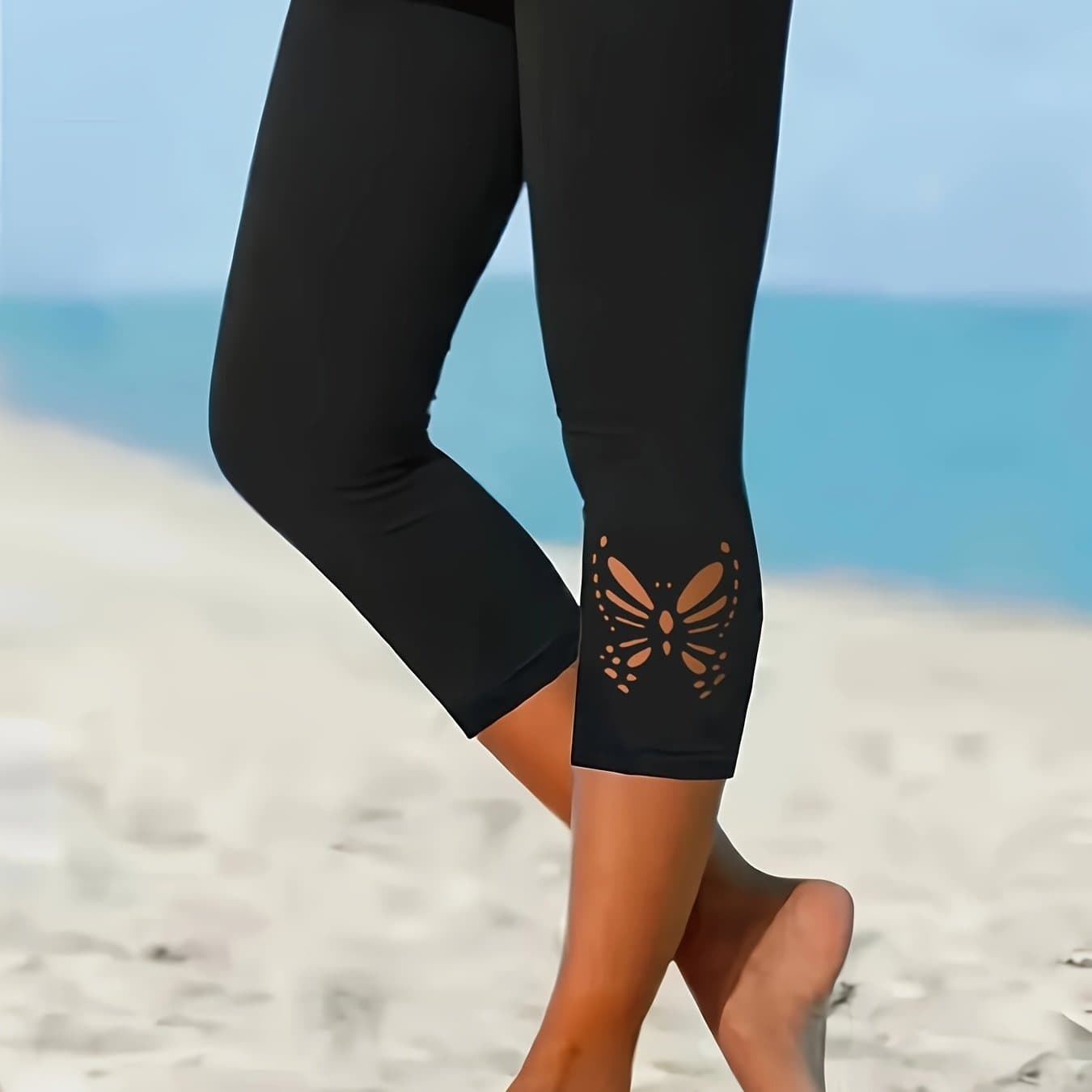 TEMU Women'-quarter Leggings, -shaped Hollow Tight Pants