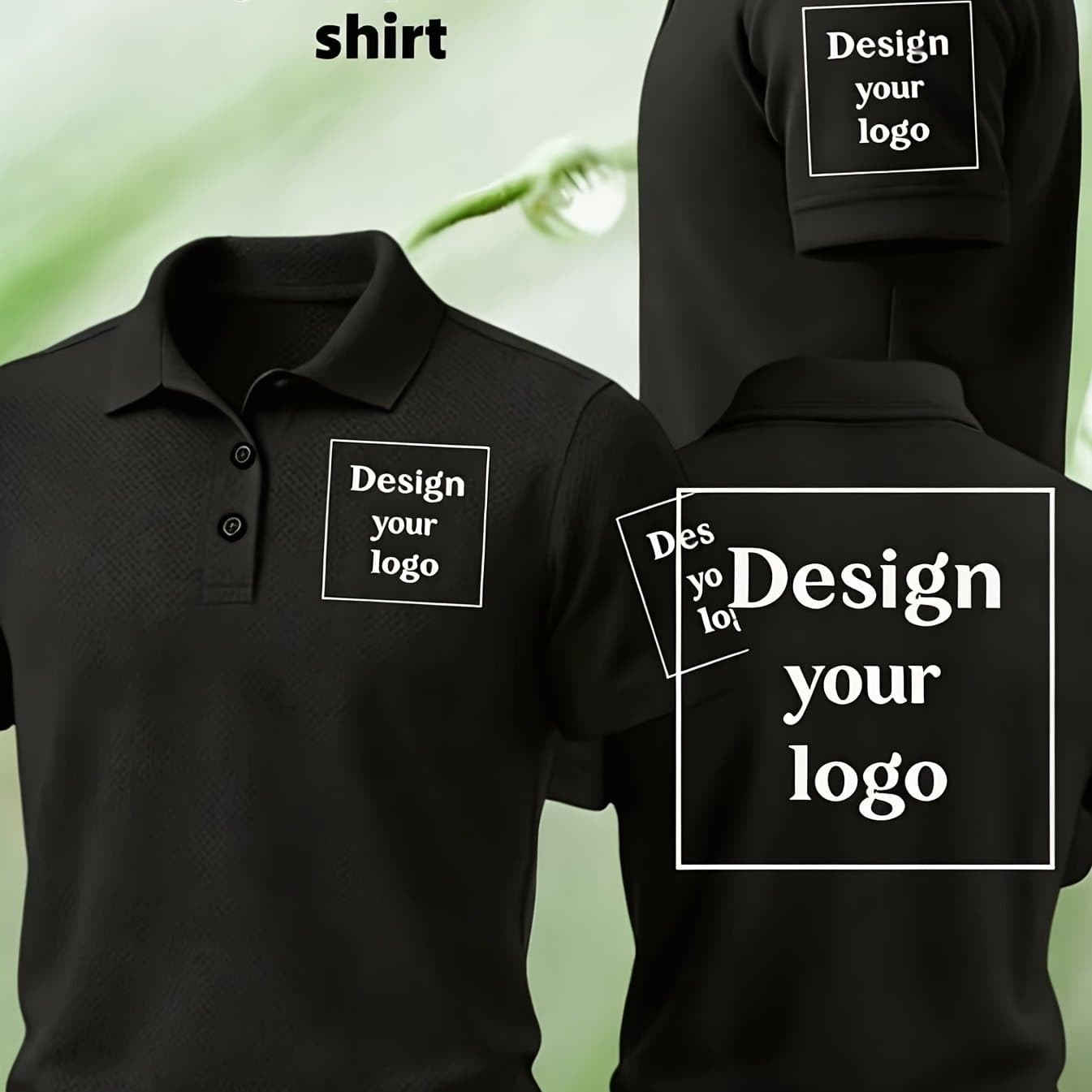 TEMU Custom Men's Shirts With Front Chest, Left Sleeve, Back Customization. Ideal For Corporate Uniforms, , And Company Customization. Enhances . Three-area Customizable Shirts For Daily Casual Wear