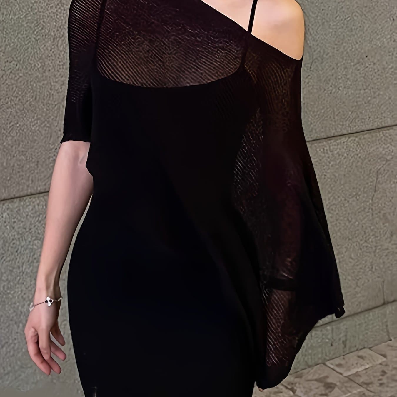 TEMU Irregular Cape Top Made Of Cool, Lazy
