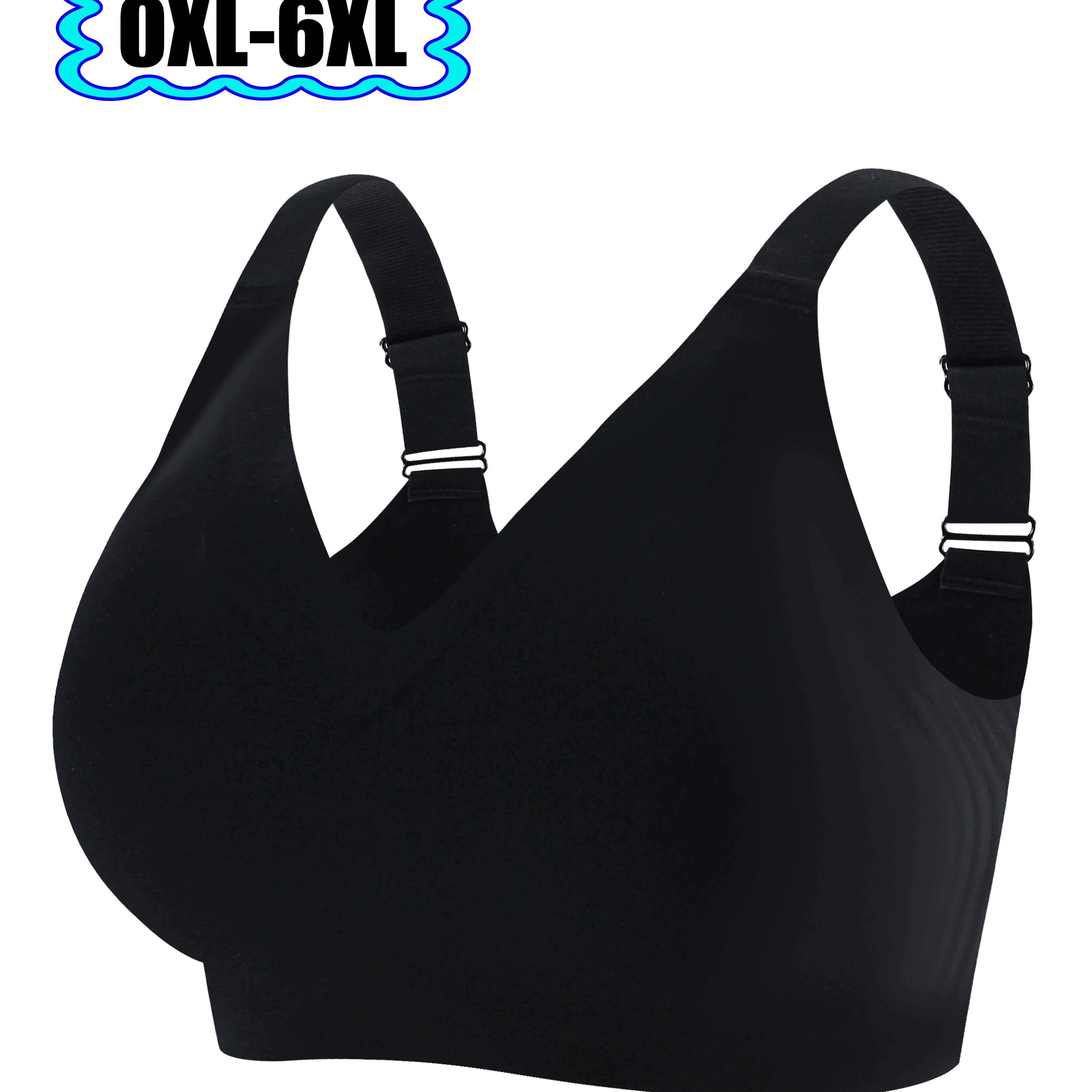 TEMU Plus-size Seamless Wide Shoulder Strap Wireless Removable Cup Bra