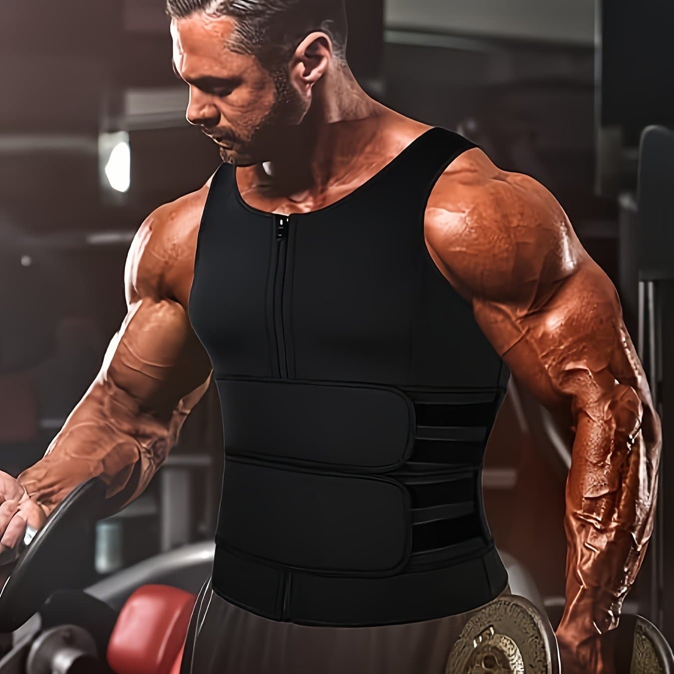 TEMU Men' Belt Sports Vest, Men's Body Shaping Fitness Vest, Men's Slimming Sports Vest, Men's Body-shaping Sportswear, Fitness Vest