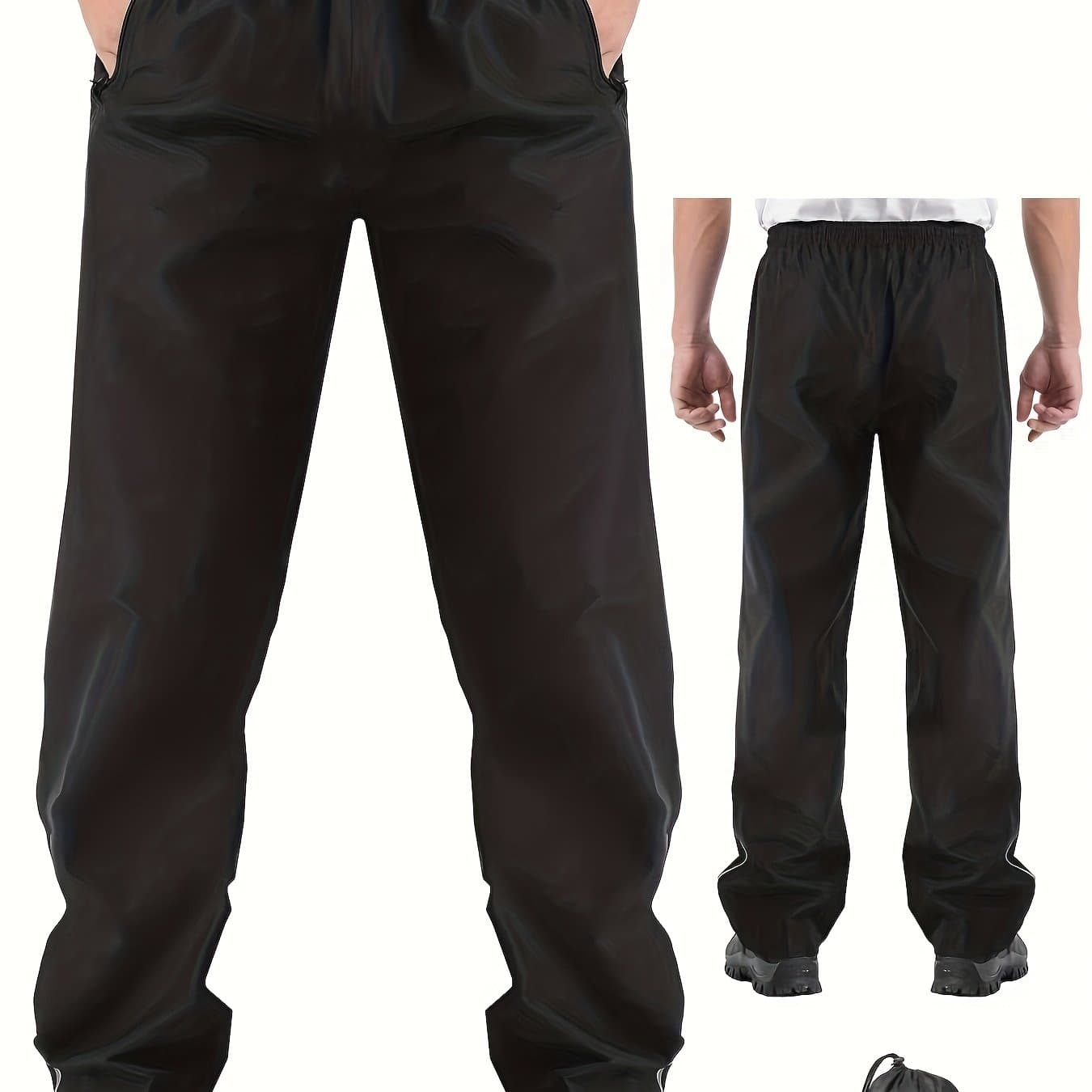 TEMU Men's Rain Pants Waterproof Lightweight Long Pants Windproof Breathable Outdoor Rain Pants Suitable For Golf, Work, Hiking