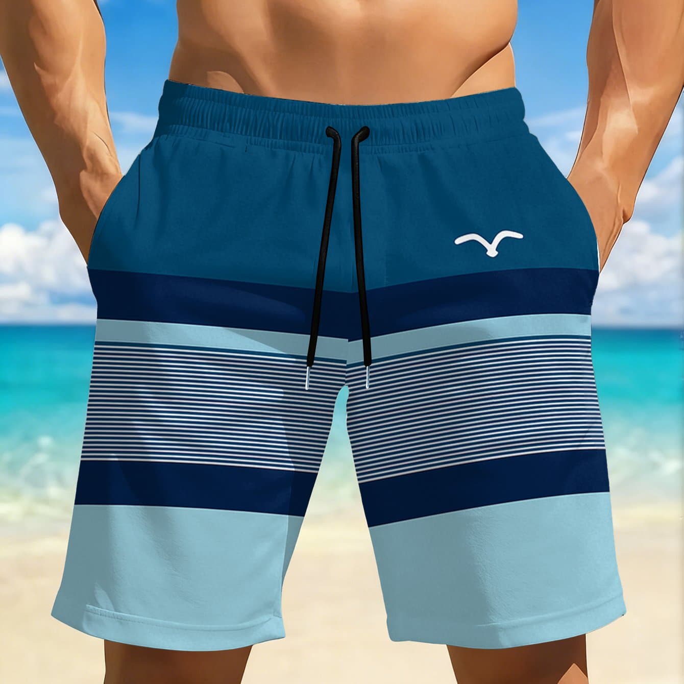 TEMU Men's Quick-dry Swim Trunks With Vibrant Red& Black Geometric 3dprint- Casual, Regular Fit, Perfect For Beach, Pool, Gym, And Outdooractivitie