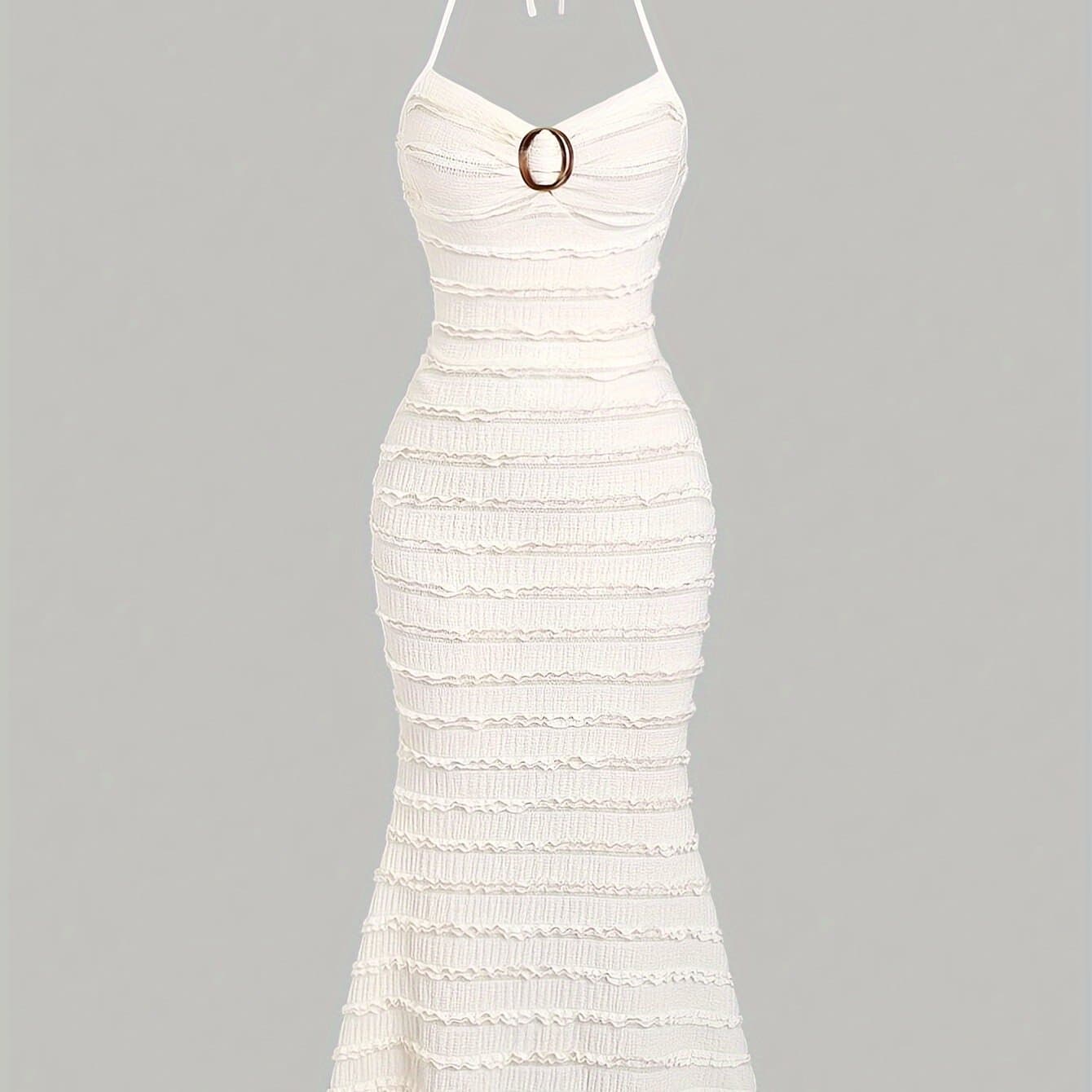 TEMU Solid Color Mermaid Bodycon Dress