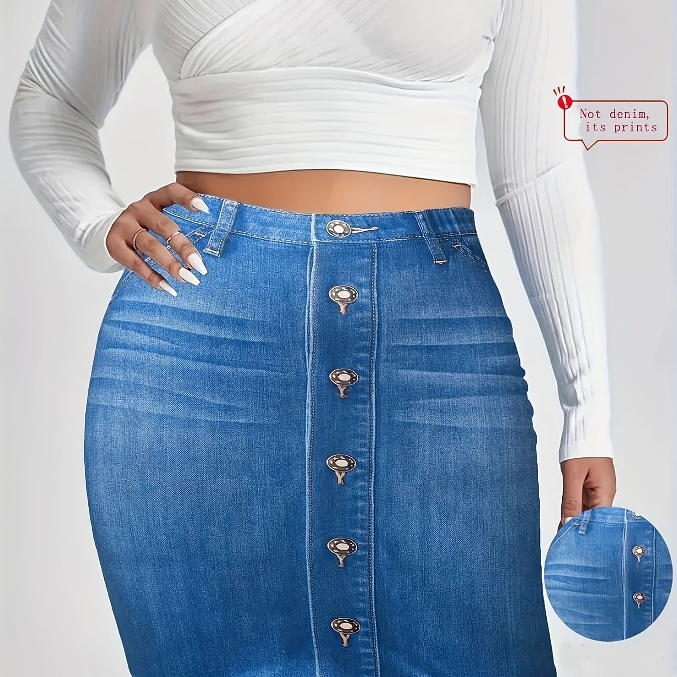 TEMU Printed Pants - Not Denim Fabric, Women's Pencil Skirt