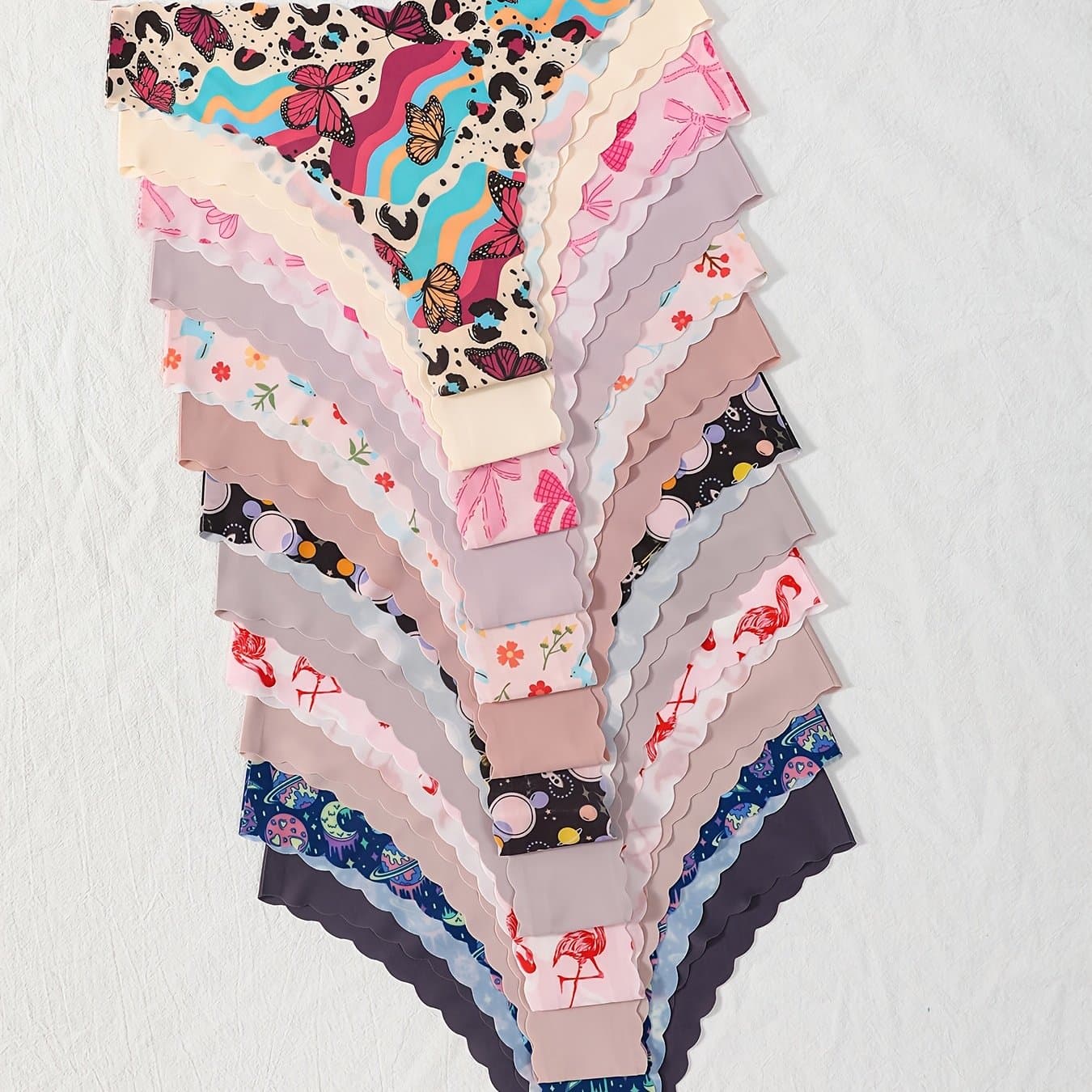 TEMU (12-pack Women's Comfortable Breathable Printed Wave Briefs