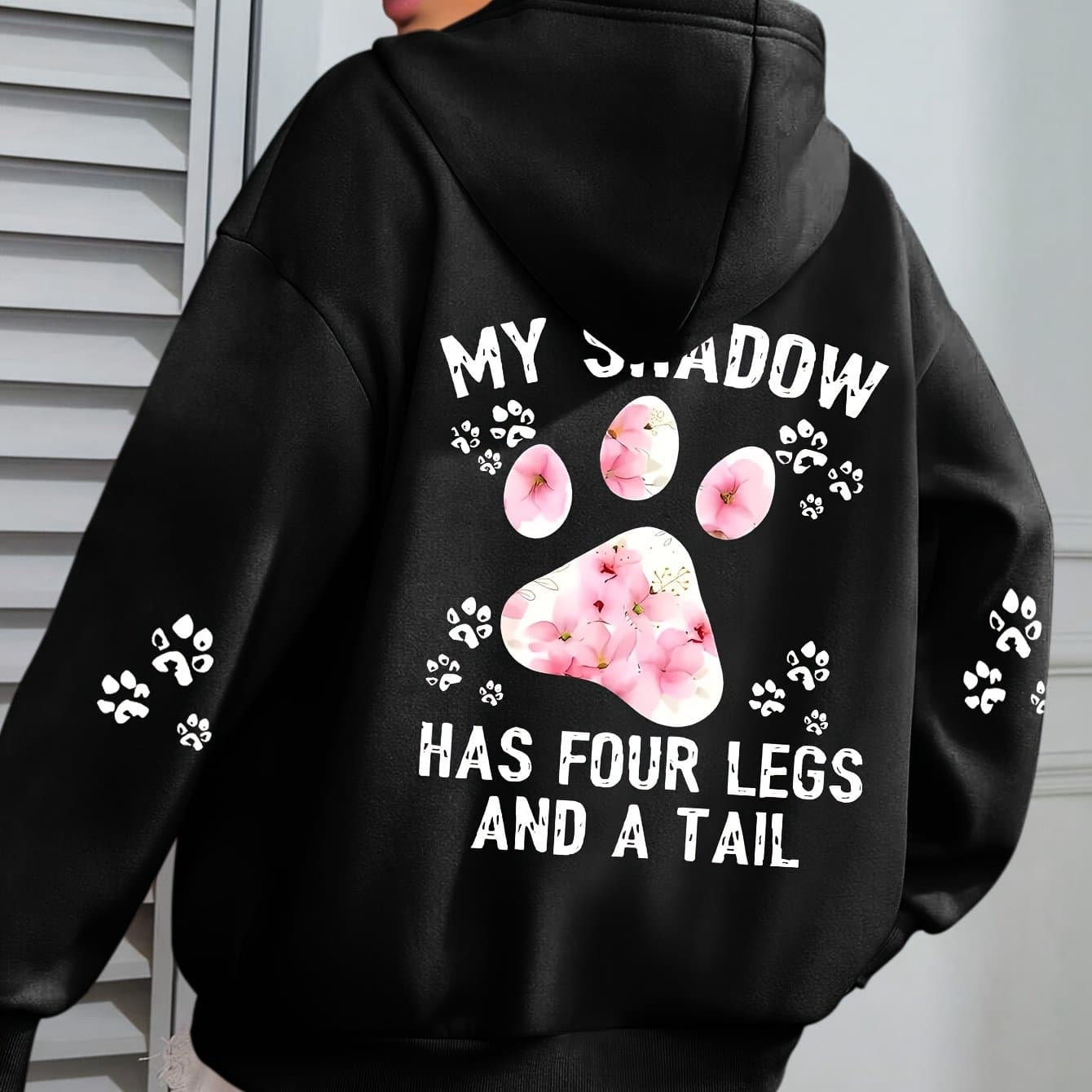 TEMU Plus Size - Plus Size - Plus Size Cat Print Hoodie, Drawstring Casual Hooded Sweatshirt For Winter And Fall, Women's Plus Size Clothing