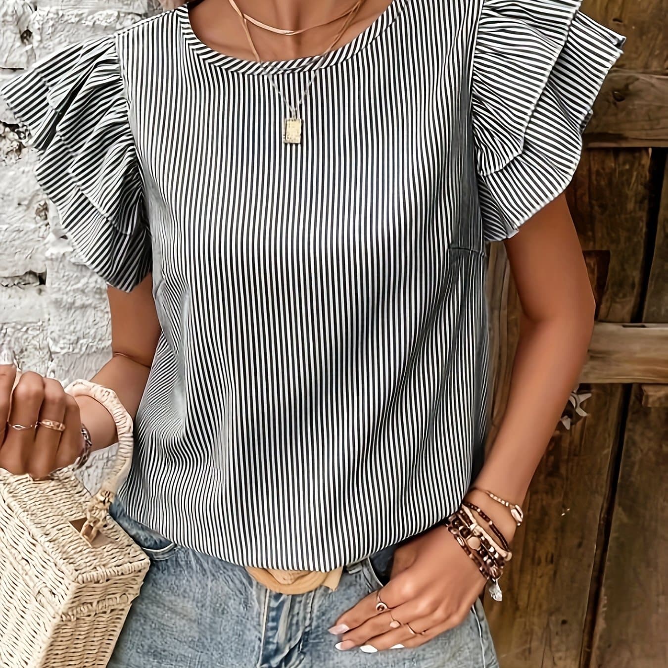 TEMU Women's Round Neck Blouse
