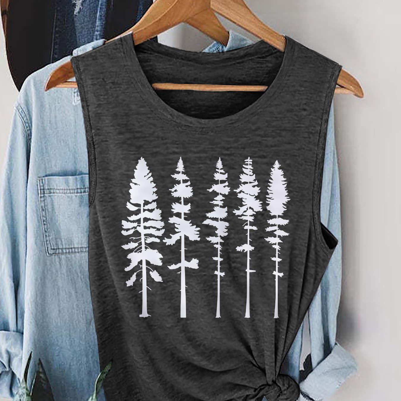 TEMU Graphic Print Tank Top, Sleeveless Casual Top For Summer And Spring, Women's Clothing thumbnail 16