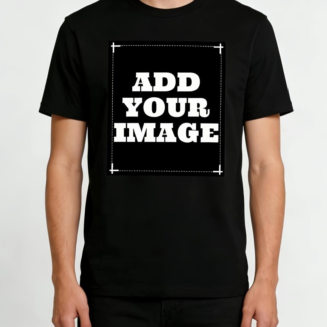 TEMU Custom Men's T-shirts - Personalized Image/text/photo Printing, Front Print, Casual Wear For Parties & Outdoor Activities, Durable & Comfortable