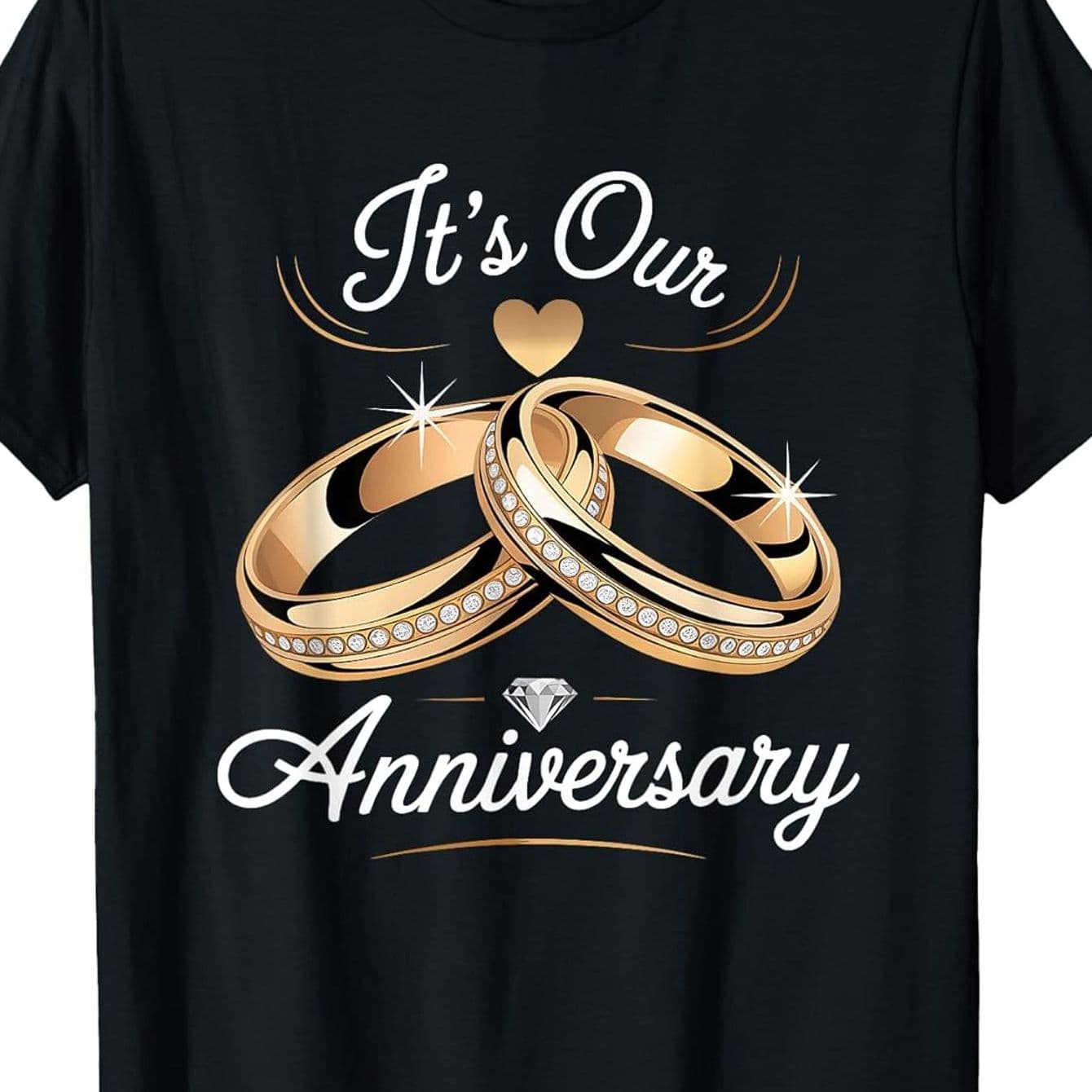 TEMU This Is Anniversary Shirt, Suitable For Couples, Men's T-shirt, 180 Grams, Black, Crew Neck, Machine Washable, Gift, Plus Size