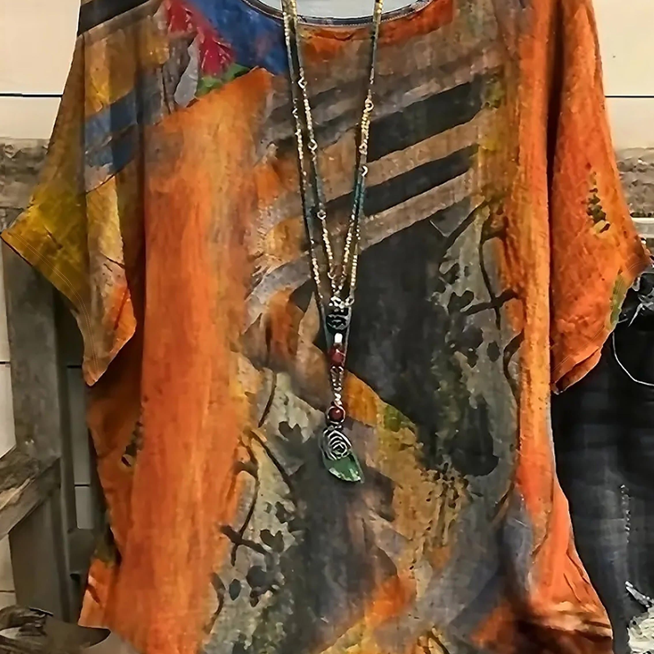 TEMU Casual Tie-dye Short Sleeve Elegant Fashion Everyday Versatile Women's T-shirt Top