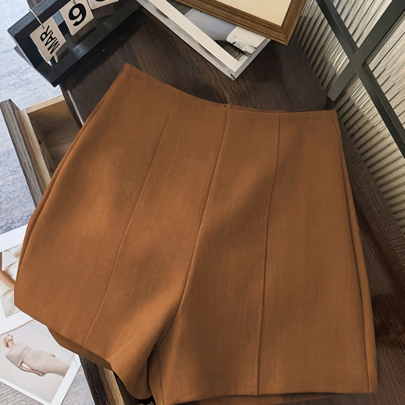 TEMU [self-developed] Fashionable Easy High-waist Women's Ultra-short Shorts, Back Zipper Design, Suitable For Daily Commuting, Dates And Romantic Occasions