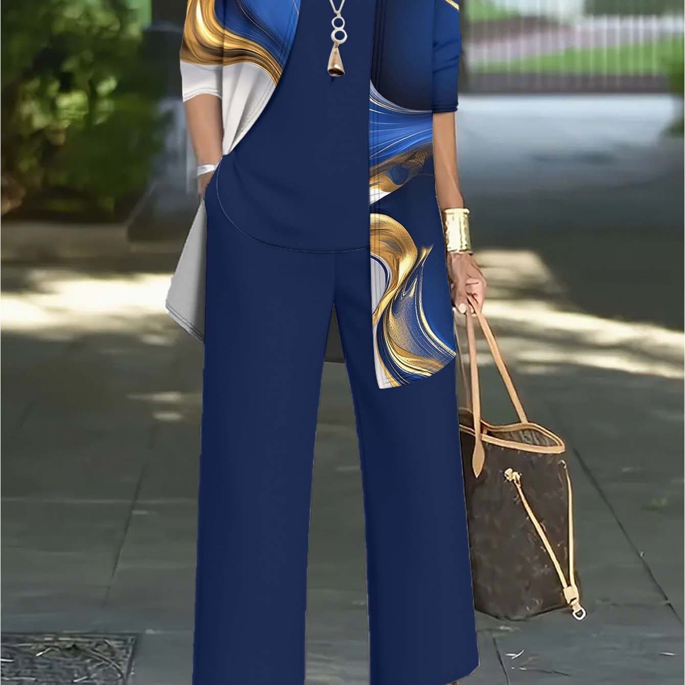 TEMU 3pcs Women's Plus Size Elegant Suit: Jacket With Inner Vest & Pants - Solid Color Or Patterned Blazer, Machine Washable Matching Outfit Suitable For Fall Clothing, Casual To Professional Wear ()