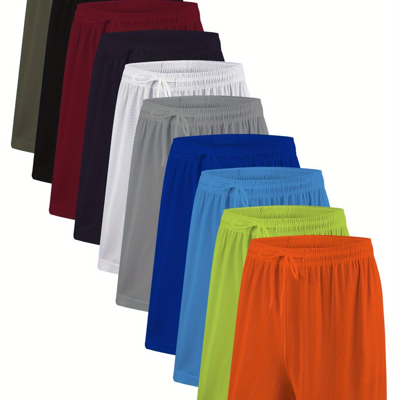 TEMU 10 Pack Men's Quick-dry Breathable Sports Shorts With Utility Pocket - Gym, Training & Outdoor Shorts Suitable For Running,,, - - Soft Athletic Wear (10pcs Pack)