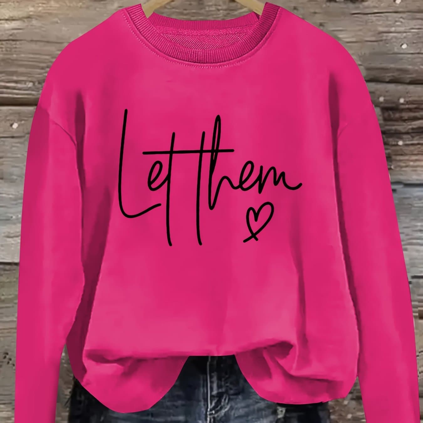 TEMU New Autumn And Winter Printed Round Neck Sweatshirt, Stylish Pullover, Casual And Versatile Long Sleeve Top For Women
