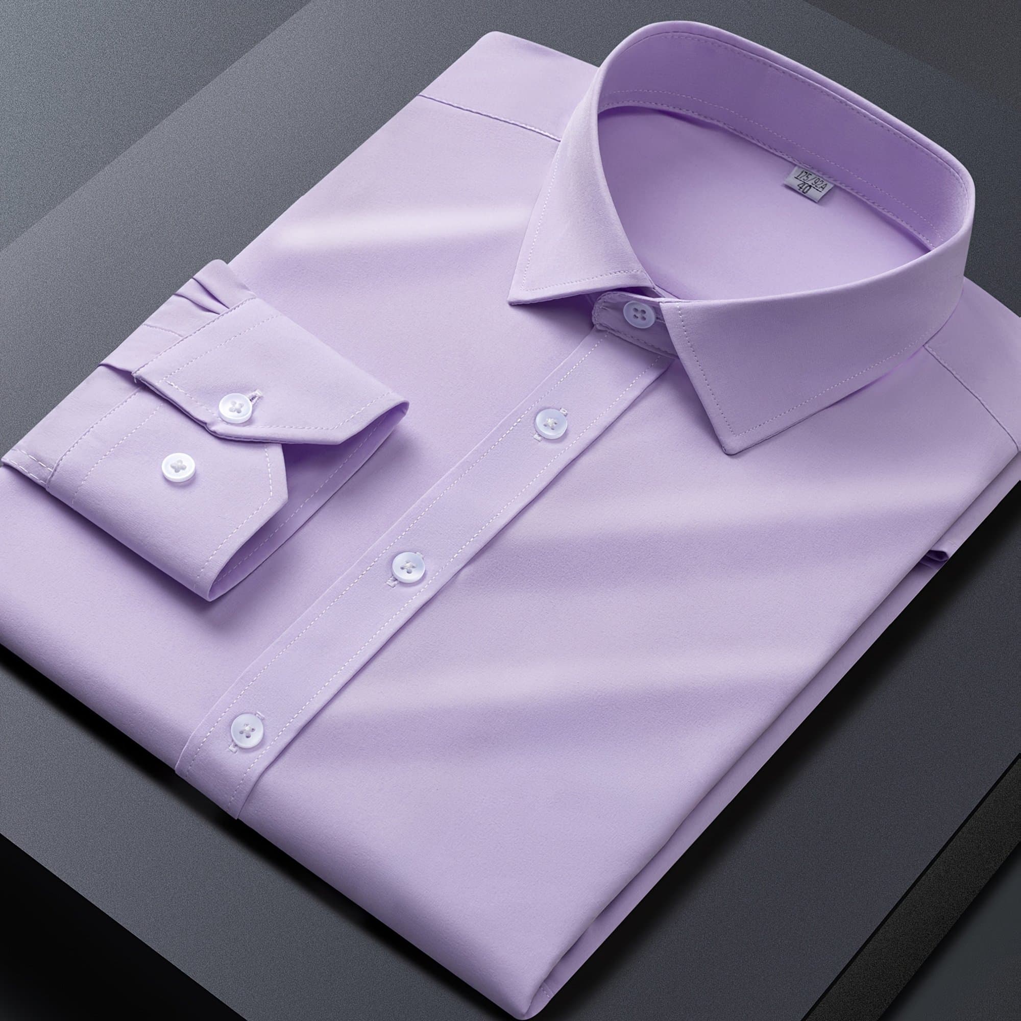 TEMU Men's Long-sleeve Button-up Shirt Suitable For Semi-formal Occasions And Summer Business Settings