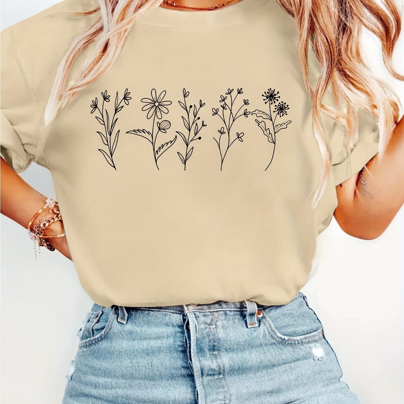 TEMU Graphic Print T-shirt, Short Sleeve Crew Neck Casual Top For Summer & Spring, Women's Clothing thumbnail 2