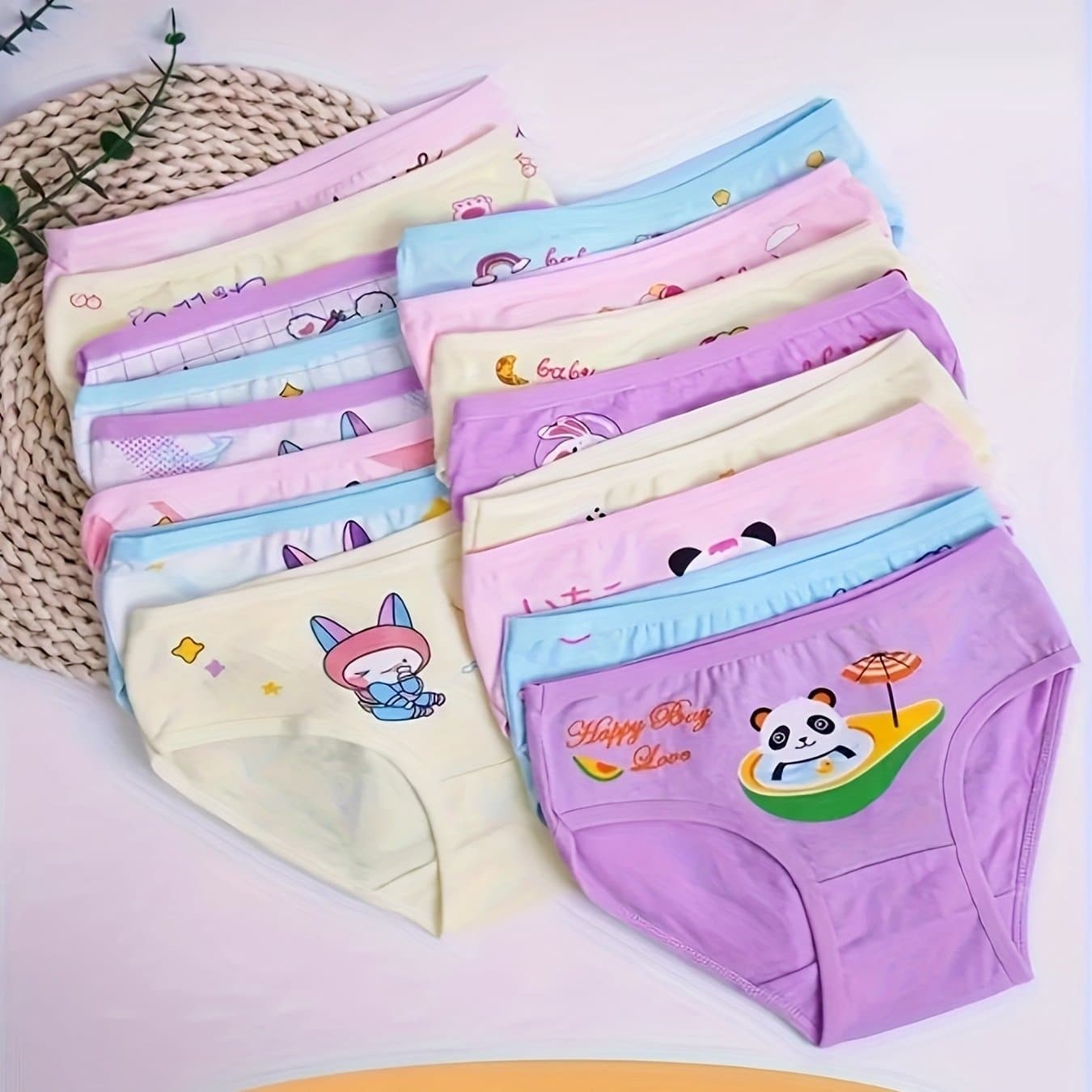 TEMU Random Girls' 8- And Breathable Comfortable Underwear, Underwear And Bikini Underwear Sets Of Multiple Pieces