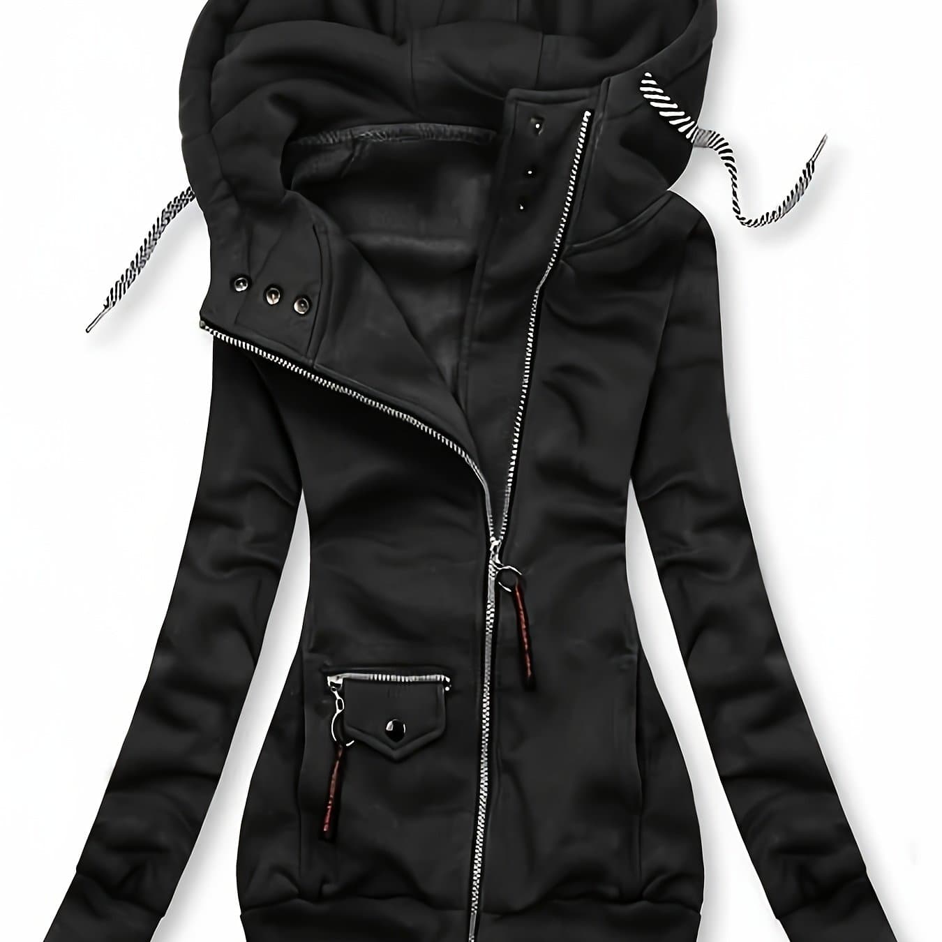 TEMU Trendy Hooded Sweatshirt For Women, Perfect For Autumn And Winter, Featuring , Details, Drawstrings, And Pockets