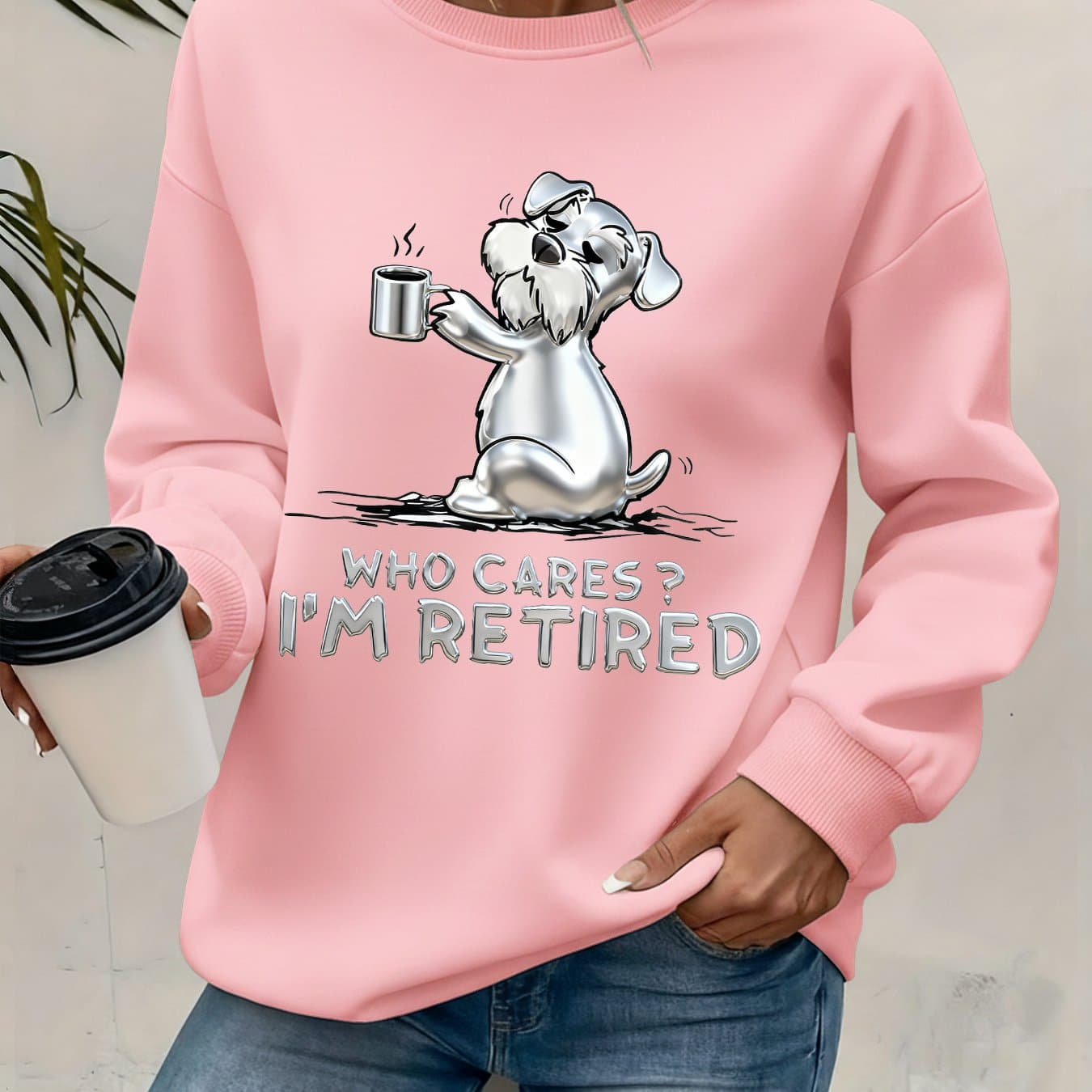 TEMU Graphic Print Sweatshirt, Crew Neck Casual Sweatshirt For Winter & Fall, Women's Clothing